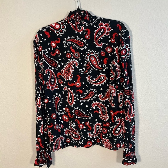 The Kooples Black and Red Blouse Chic Top - Picture 2 of 5